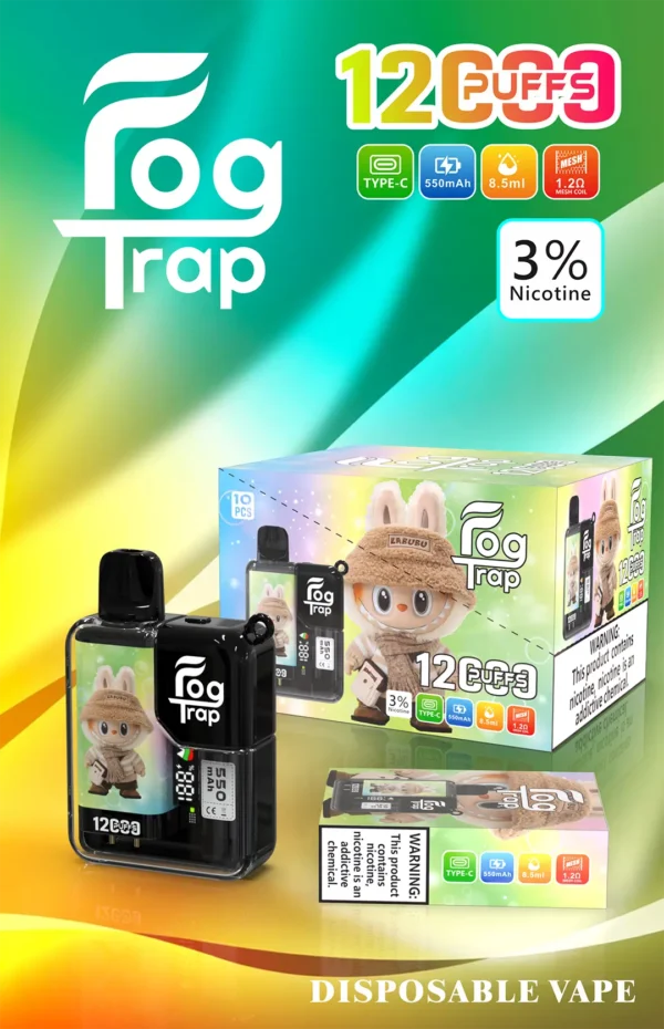 5ae5409114ee10450df38961180696da.webp 【買10送1】Fog Trap 12000小新LABUBU聯名 | 釋放豐富擊喉層次拋棄式電子煙|專為偏好童趣設計的上班族