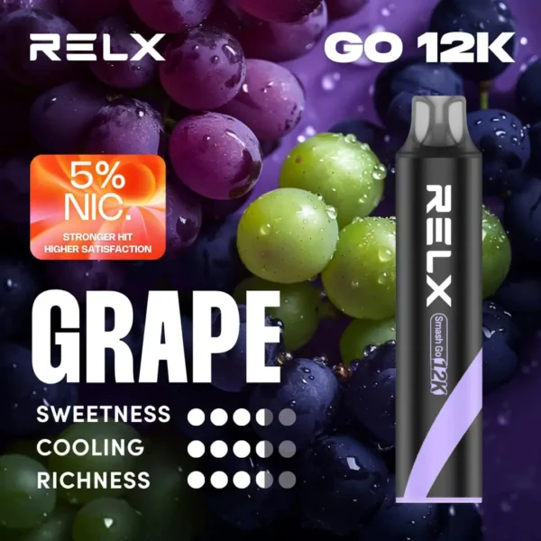 RELX悅刻 Smash Go 12000口拋棄式電子煙｜12000口超大容量設計呈現持久飽滿霧感｜追求免補油極致便利的懶人玩家首選
