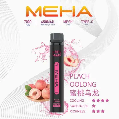 MEHA XBAR魅嗨小黑條7000口拋棄式電子煙｜主打沁涼層次與持久電力｜適合偏好強烈冰爽吸感的玩家