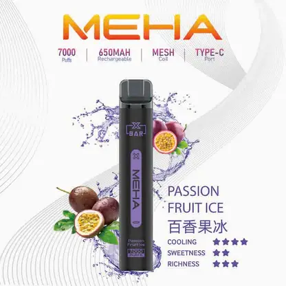 MEHA XBAR魅嗨小黑條7000口拋棄式電子煙｜主打沁涼層次與持久電力｜適合偏好強烈冰爽吸感的玩家