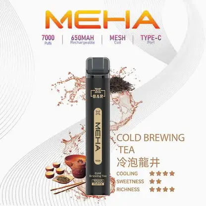 MEHA XBAR魅嗨小黑條7000口拋棄式電子煙｜主打沁涼層次與持久電力｜適合偏好強烈冰爽吸感的玩家