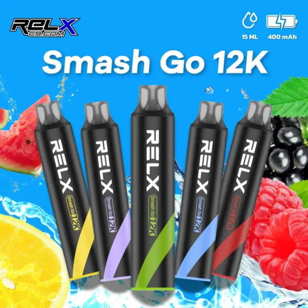 RELX悅刻 Smash Go 12000口拋棄式電子煙｜12000口超大容量設計呈現持久飽滿霧感｜追求免補油極致便利的懶人玩家首選