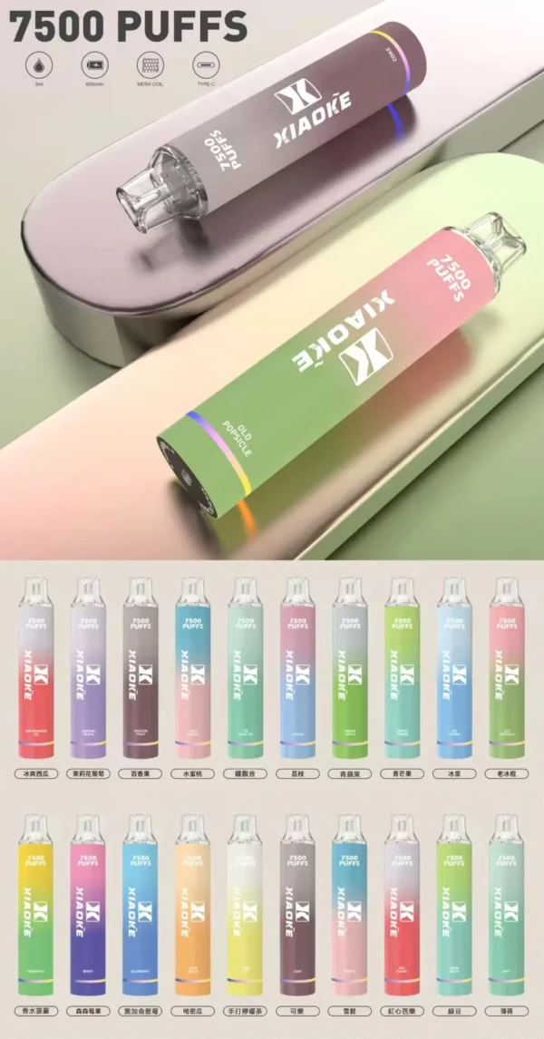 XIAOKE 梟客 7500口拋棄式電子煙｜主打網狀霧化黑科技與長效續航｜適合偏好瞬時爆發濃郁層次與飽滿口感的玩家