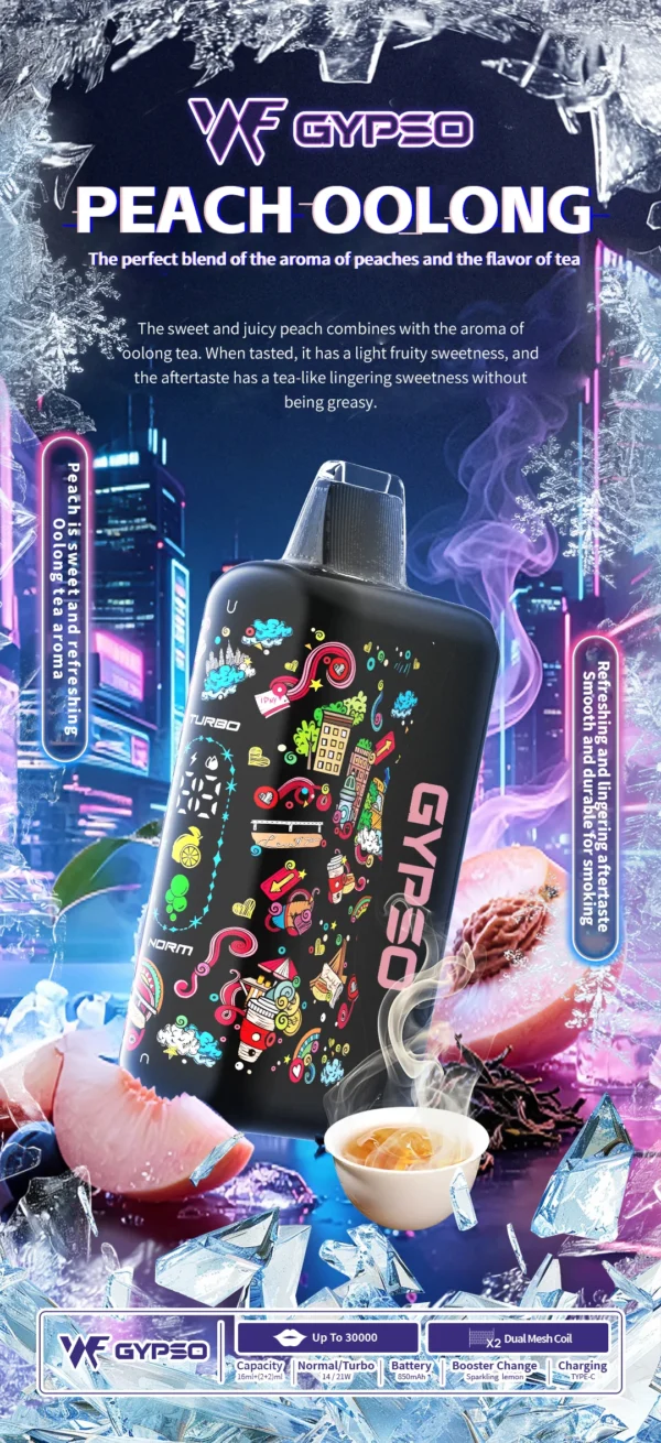 GYPSO滿天星30000口抛棄式電子煙-10 GYPSO 滿天星 30000口拋棄式電子煙|雙模式功率調節與雙網芯霧感體驗|適合追求高容量與進階口感的玩家