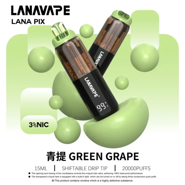 LANA PIX 閃光彈 20000口拋棄式電子煙｜獨家摺疊式吸嘴設計與爆汁霧感體驗｜適合追求高容量與創新體驗的玩家